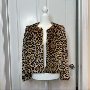 Faux Fur Leopard Cheetah Print Jacket